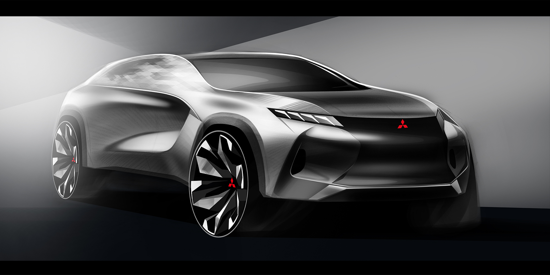 draft，Hand drawn，conceptual design，suv，electric vehicle，Mitsubishi，Mitsubishi，love，interactive，communicate，