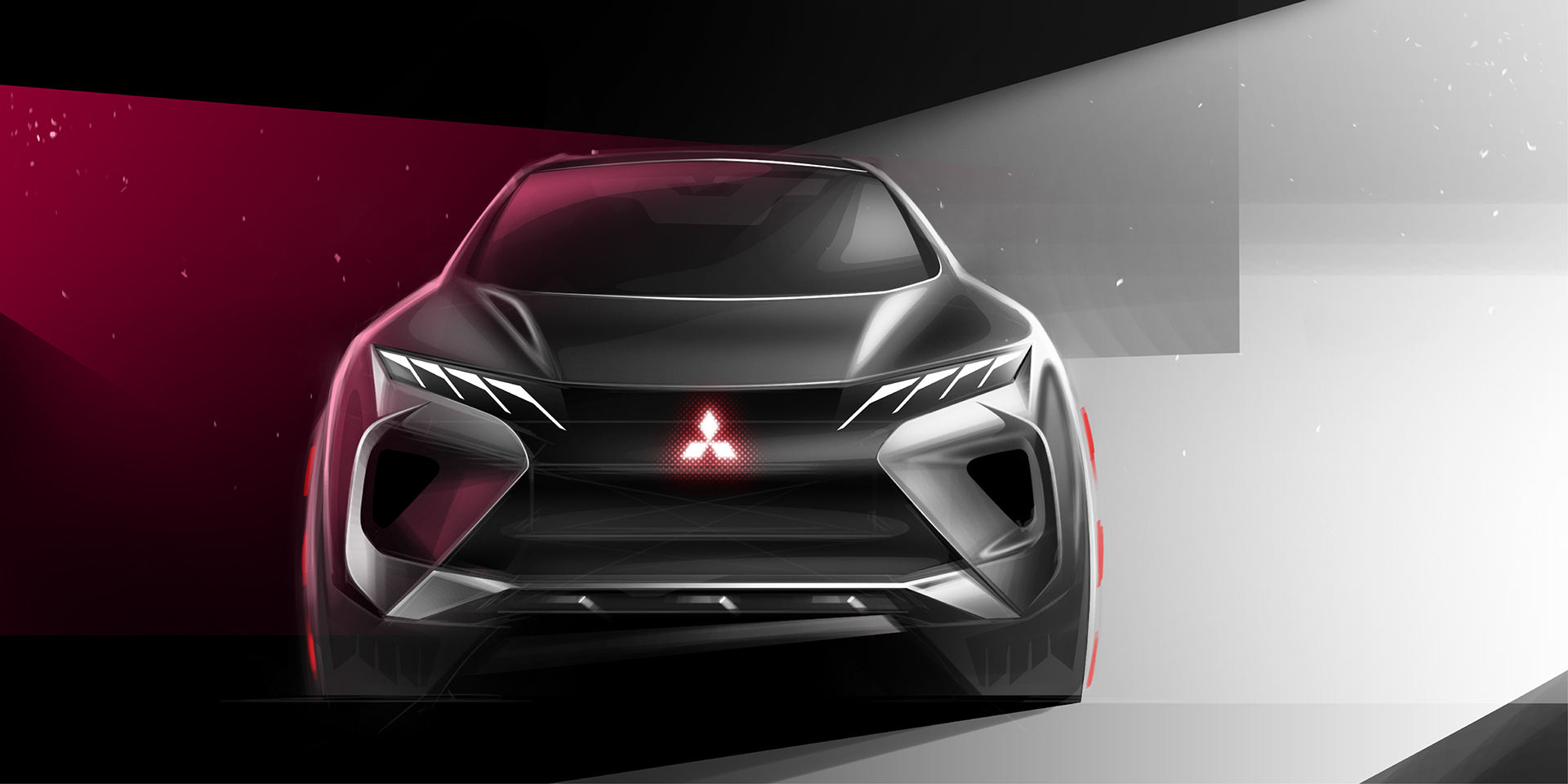 draft，Hand drawn，conceptual design，suv，electric vehicle，Mitsubishi，Mitsubishi，love，interactive，communicate，