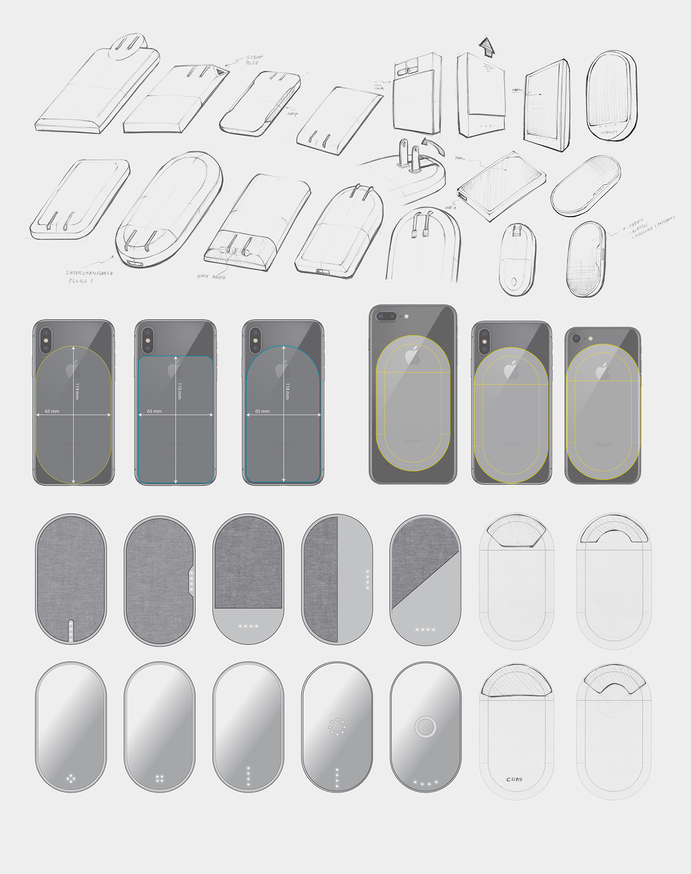 product design，Digital，wireless charger ，Cling，