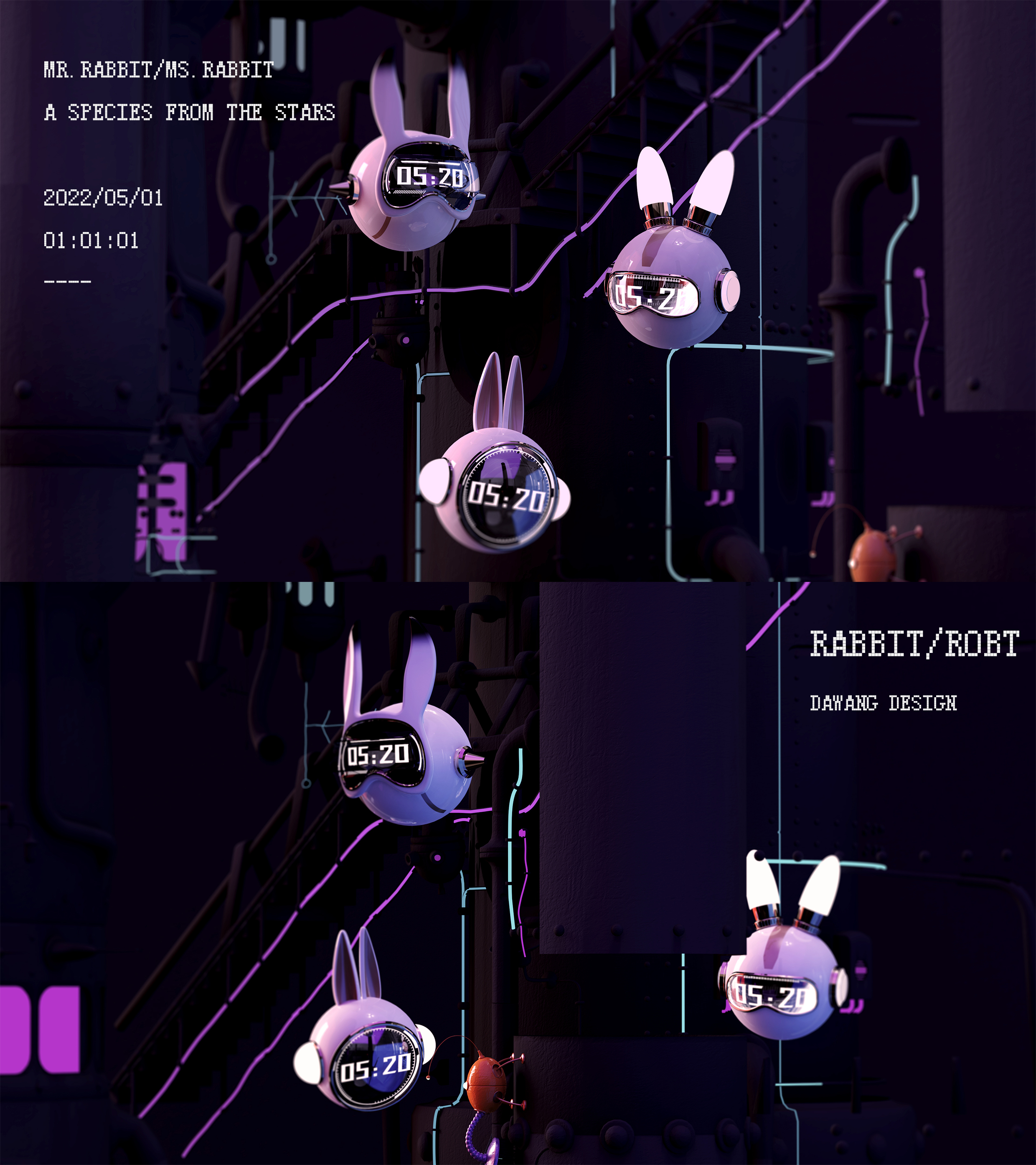 alarm clock，Product design，Night light，Home appliance design，industrial design，Tide play，Cyberpunk，interstellar，