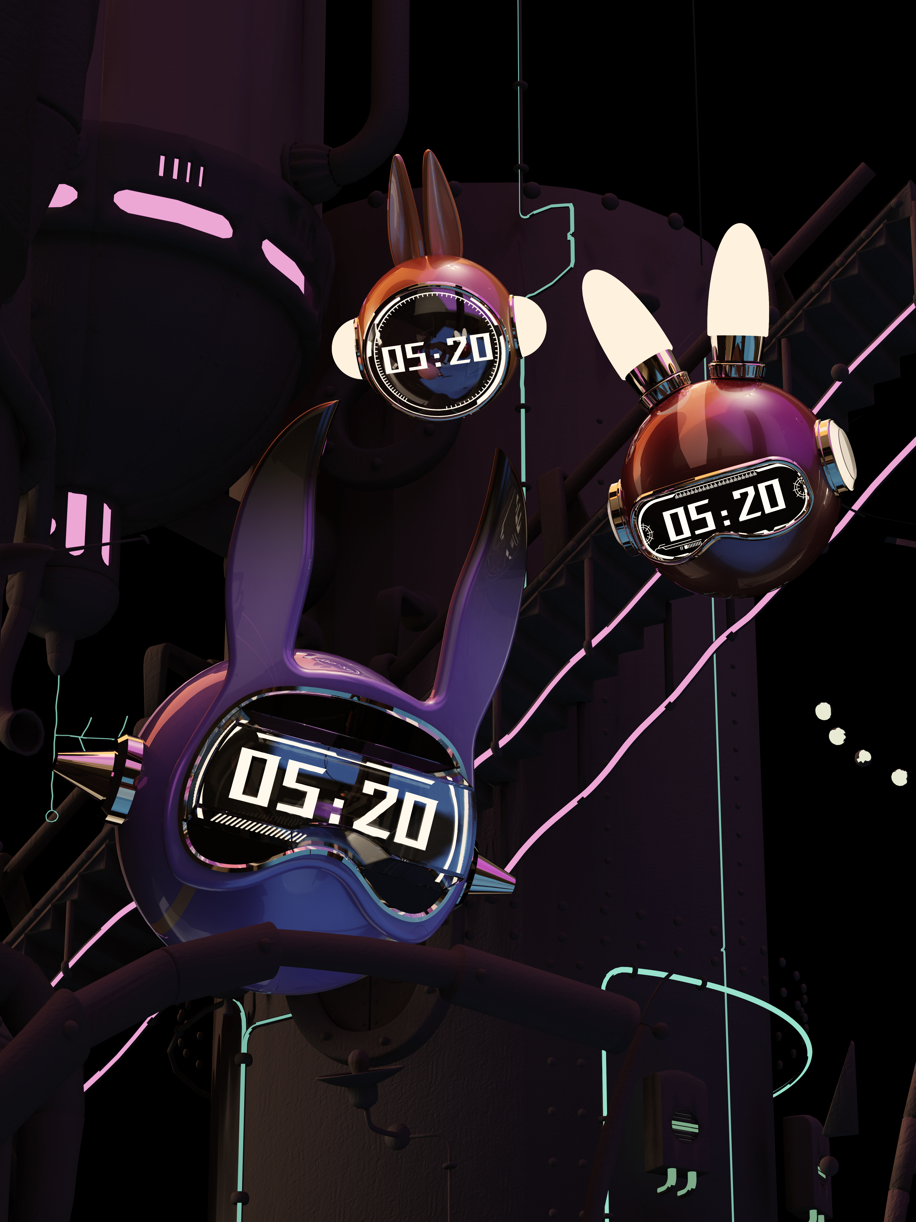 alarm clock，Product design，Night light，Home appliance design，industrial design，Tide play，Cyberpunk，interstellar，