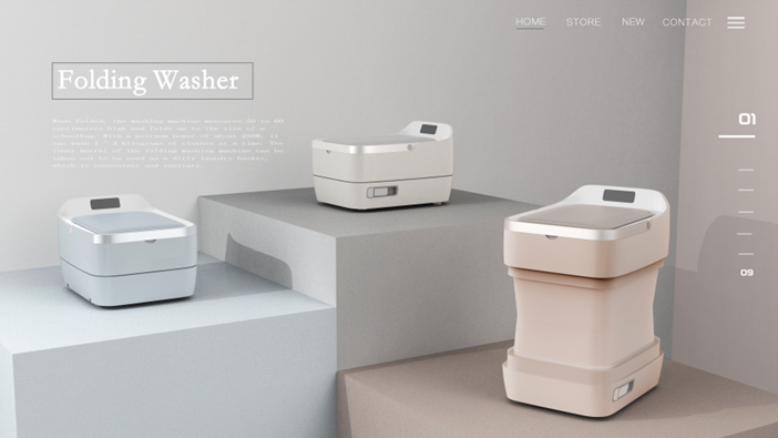industrial design，product design，Folding washing machine，