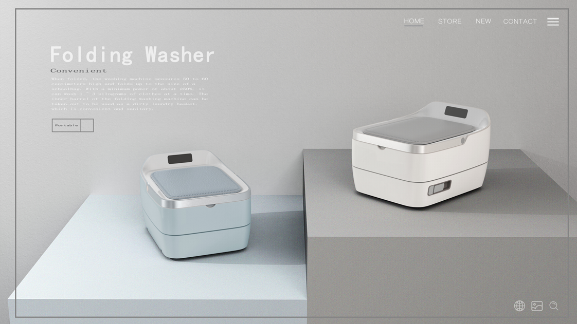 industrial design，product design，Folding washing machine，