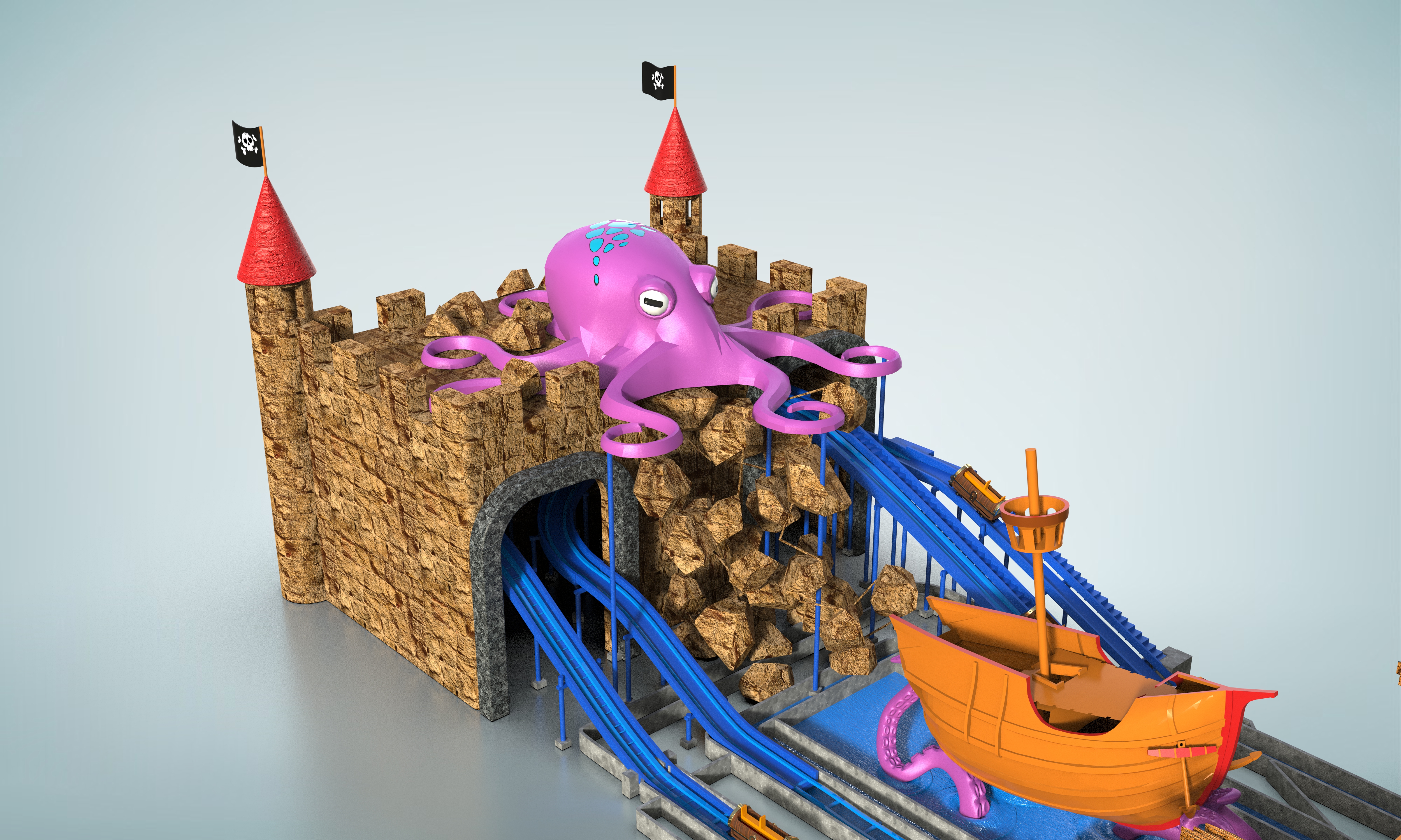 The torrent is advancing bravely.，