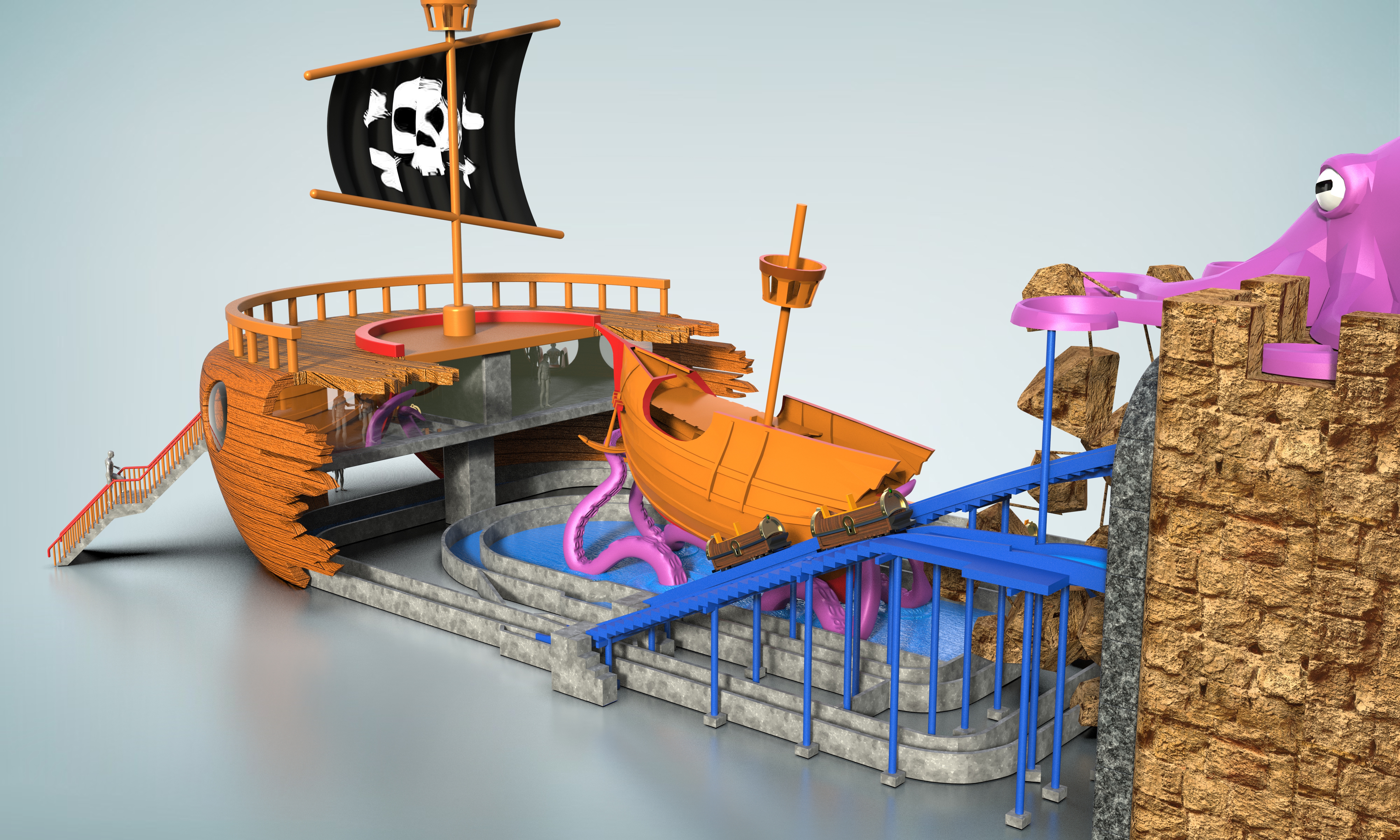 The torrent is advancing bravely.，