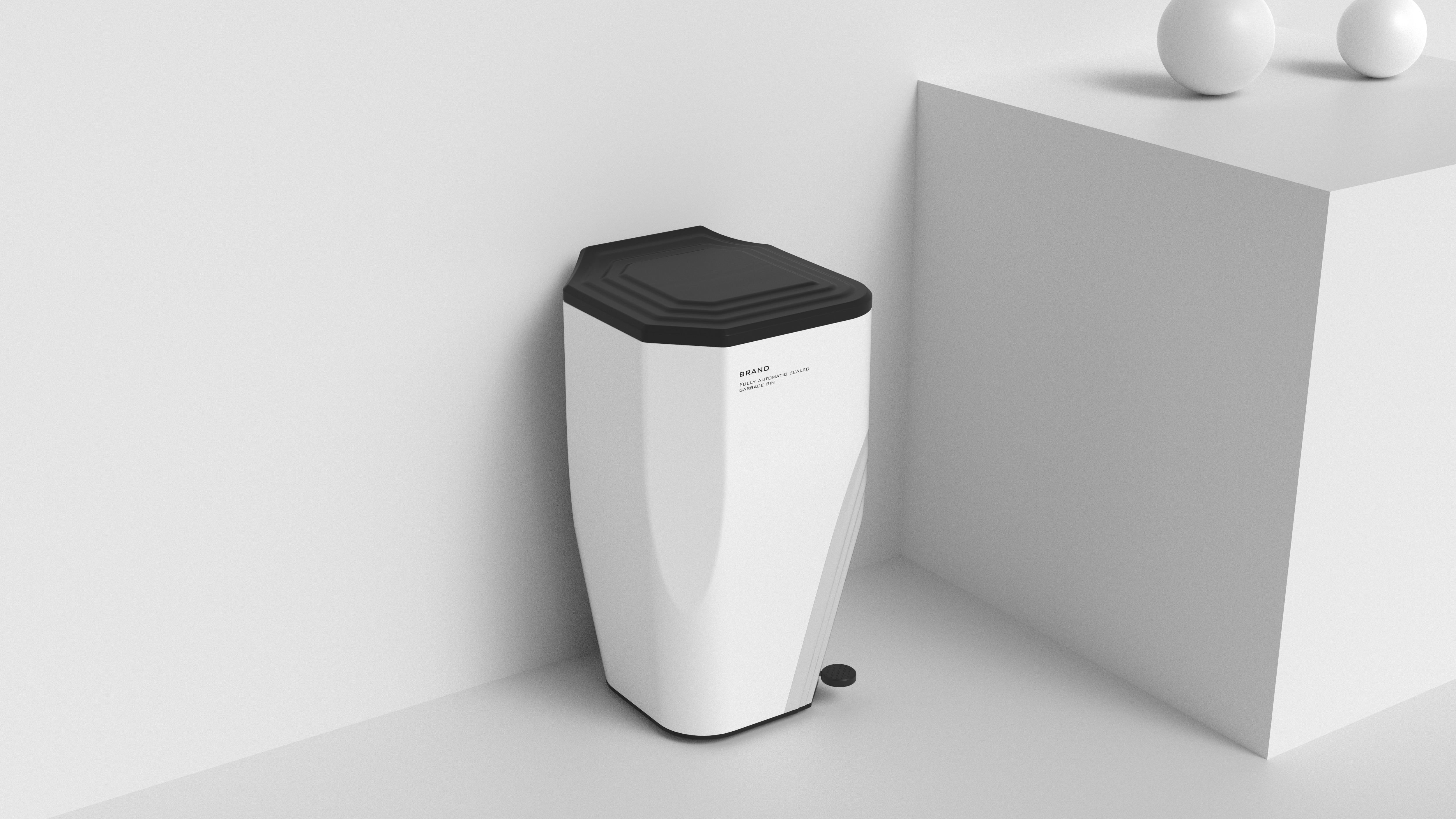 Closed garbage can，