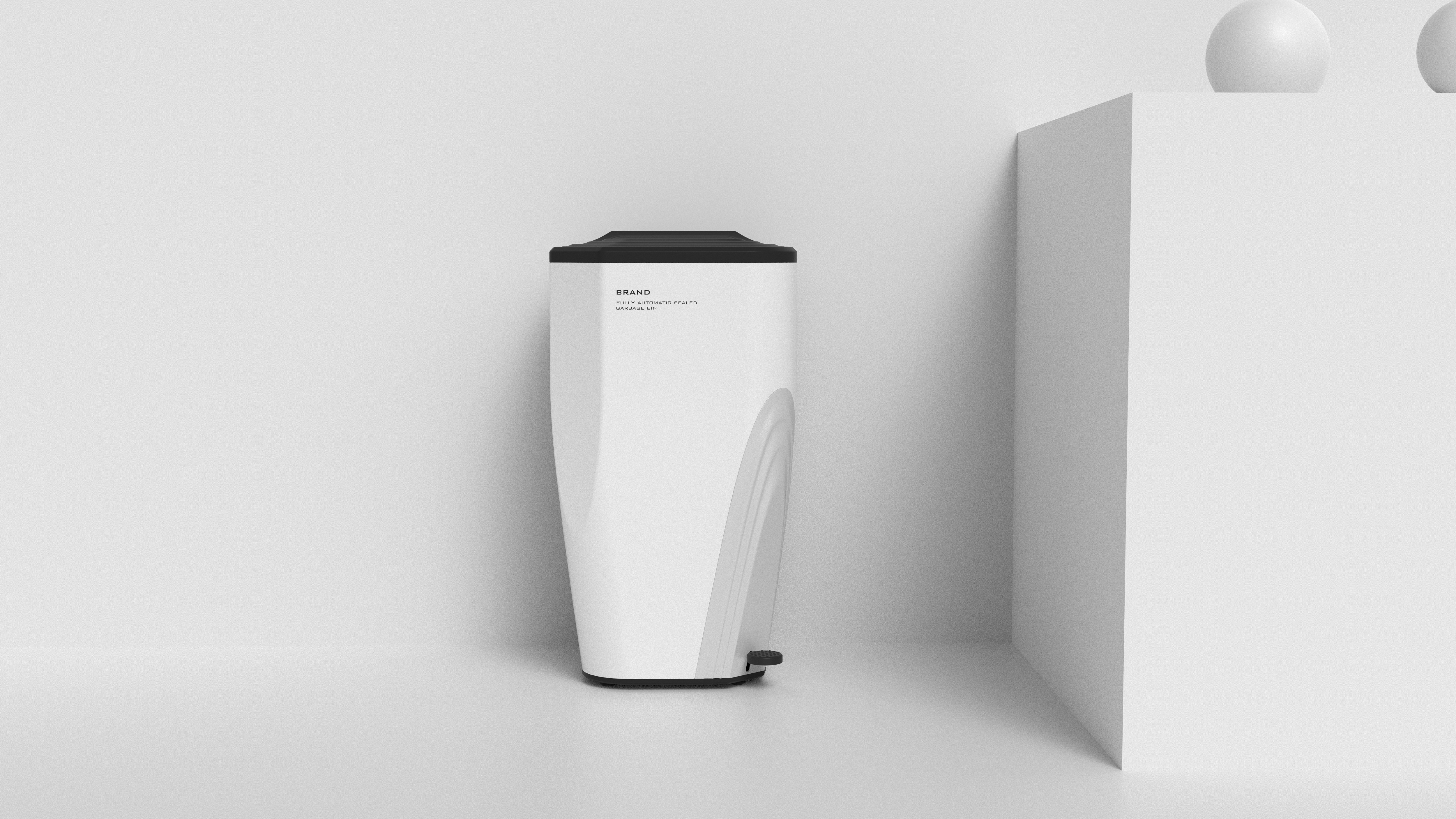 Closed garbage can，