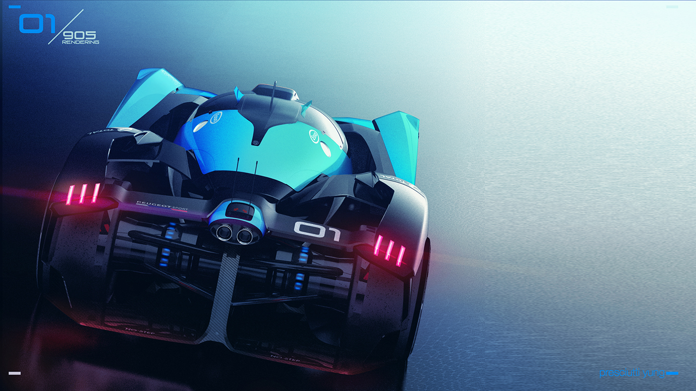 Peugeot cars，Automobile design，PEUGEOT 905 e，Super car，racing，idea sketch ，Modeling exercise，