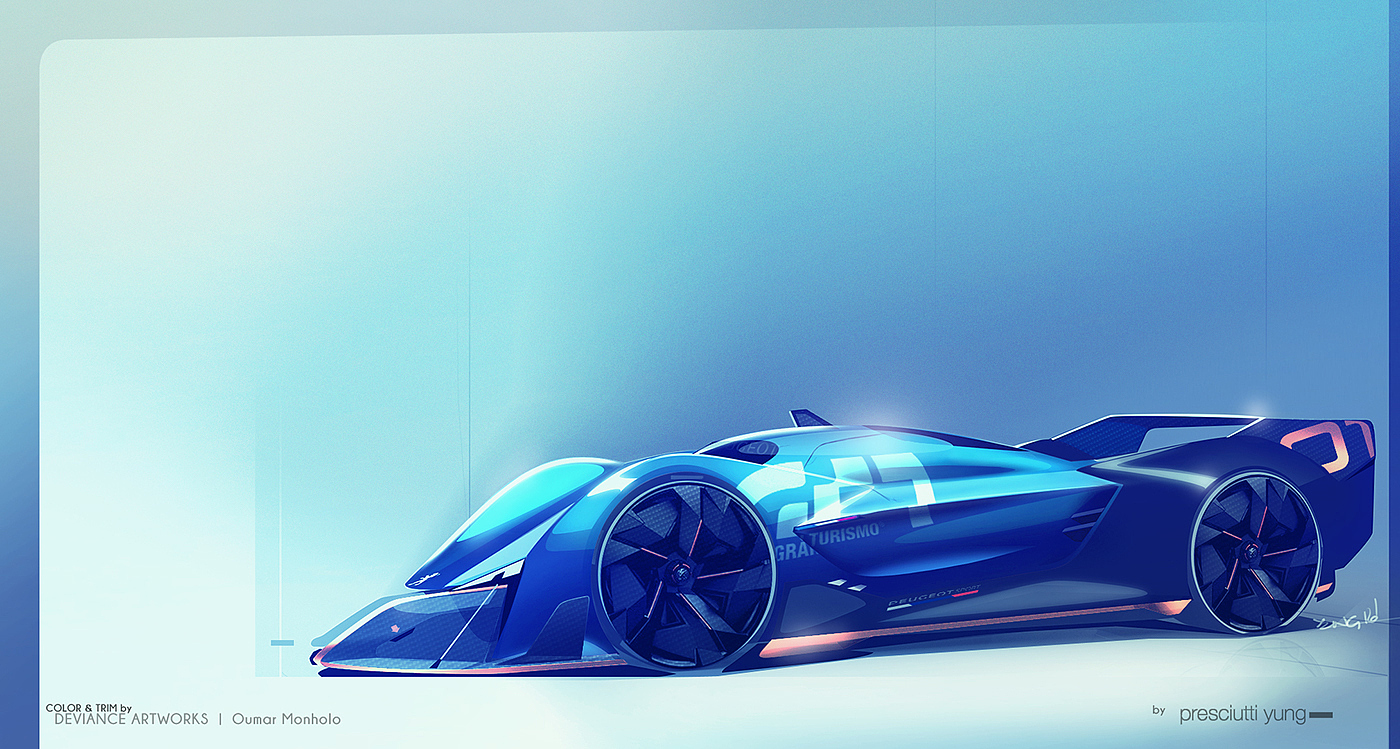 Peugeot cars，Automobile design，PEUGEOT 905 e，Super car，racing，idea sketch ，Modeling exercise，