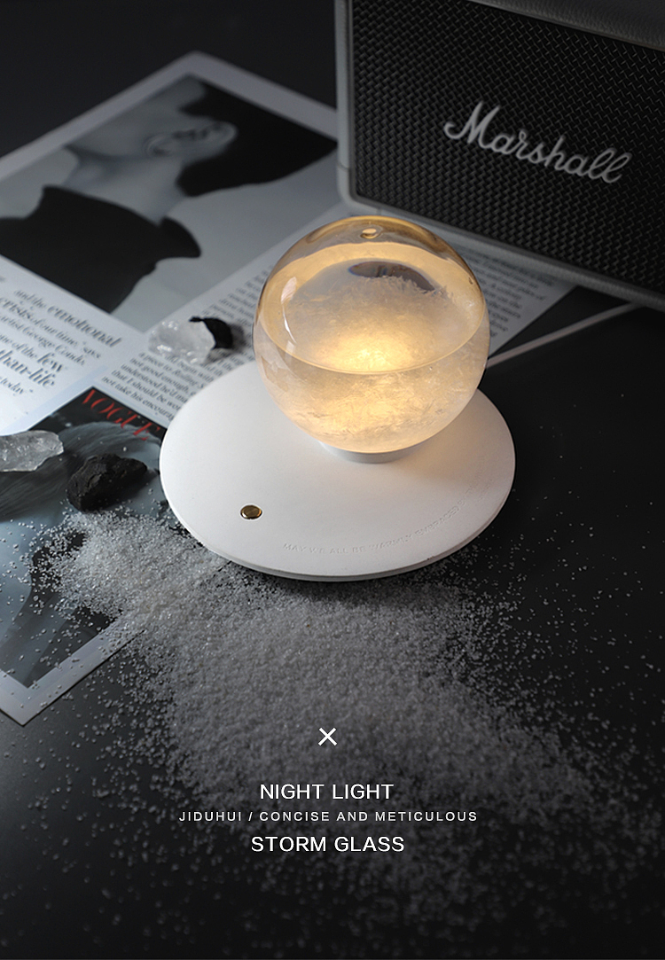 Several degrees gray nightlight，Storm bottle，Concrete lamp，