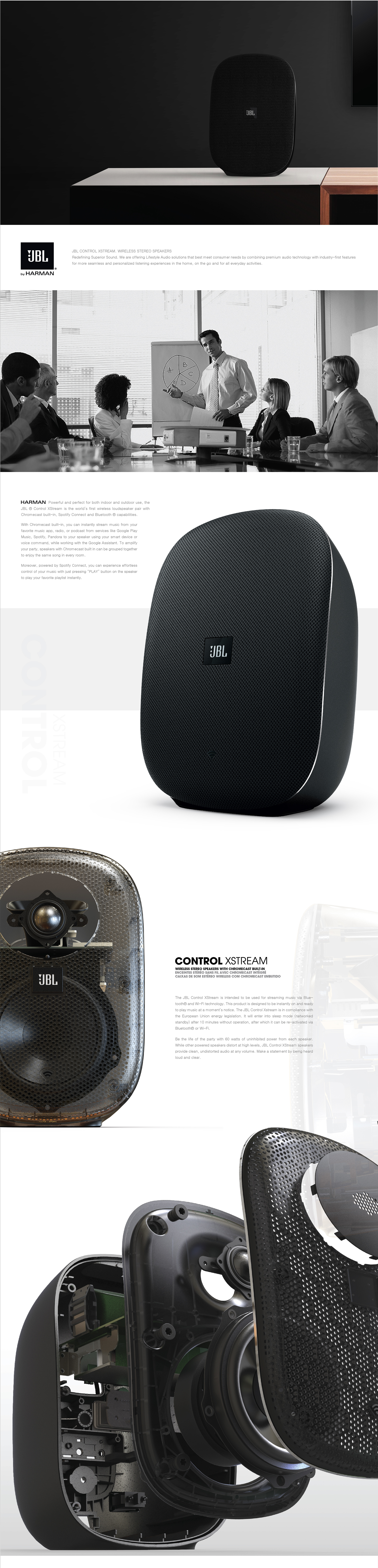 Wireless speaker，sound，JBL speaker，CONTROLXSTREAM，Home audio equipment，black，harman，Reprint，