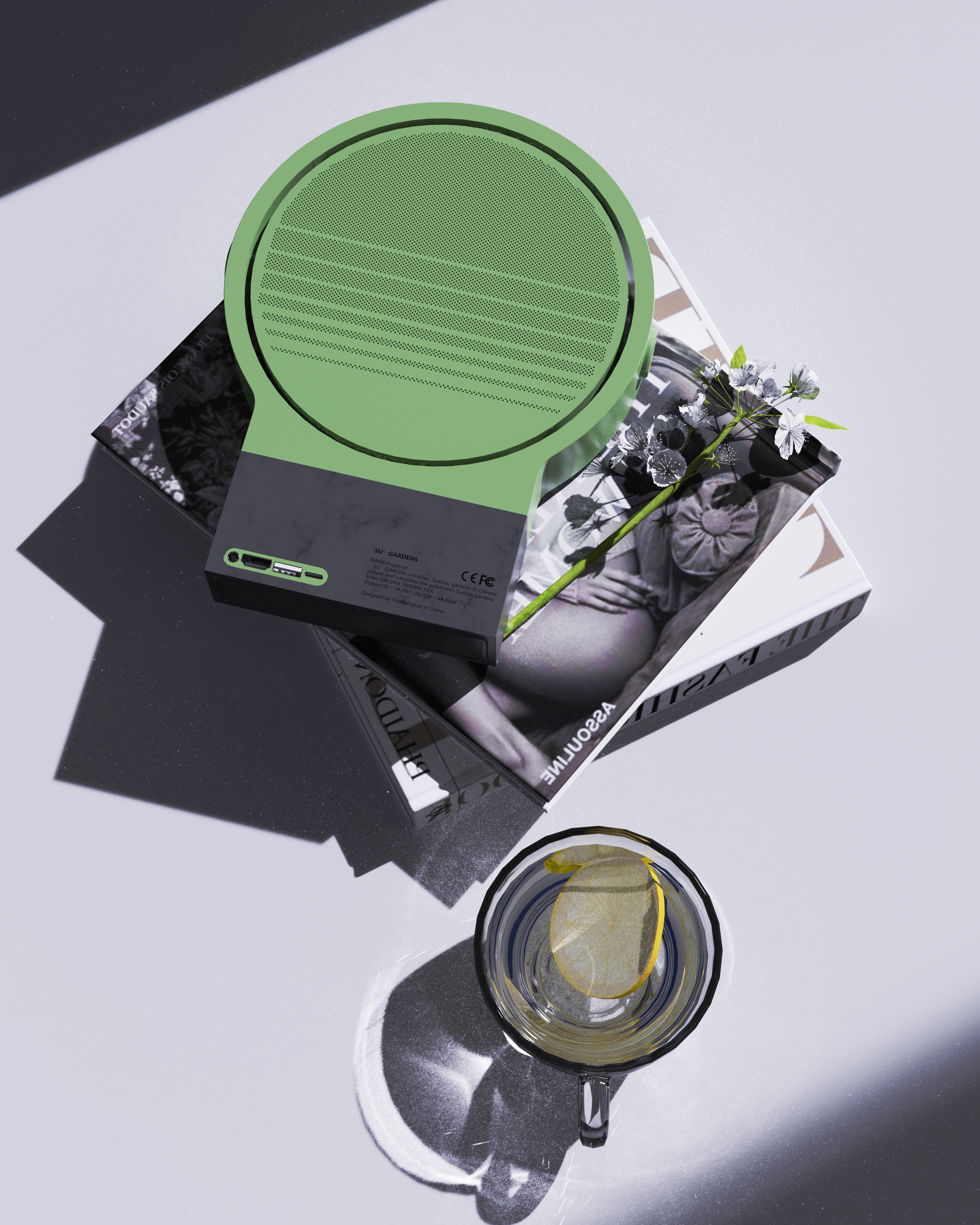 industrial design，product design，Render，Projector，sample reels，Color matching，gardens，