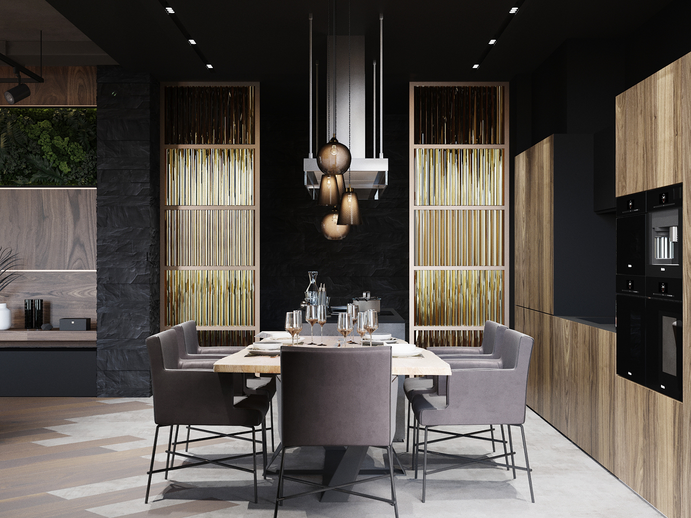 Interior design，Grey sofa，good-looking，