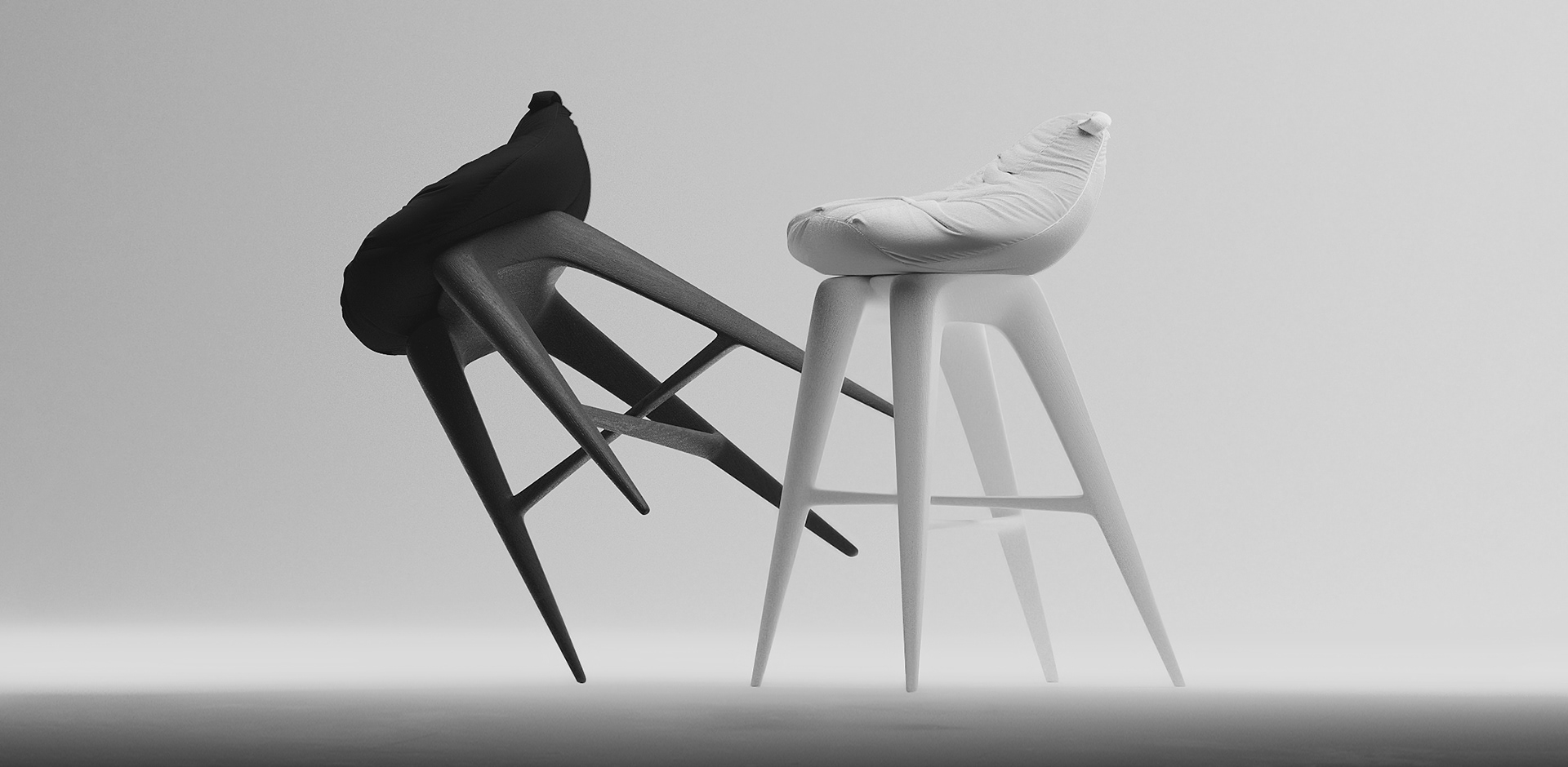 stool，black，white，wooden ，