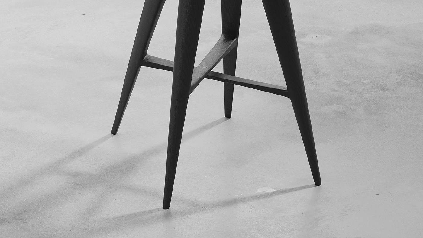 stool，black，white，wooden ，