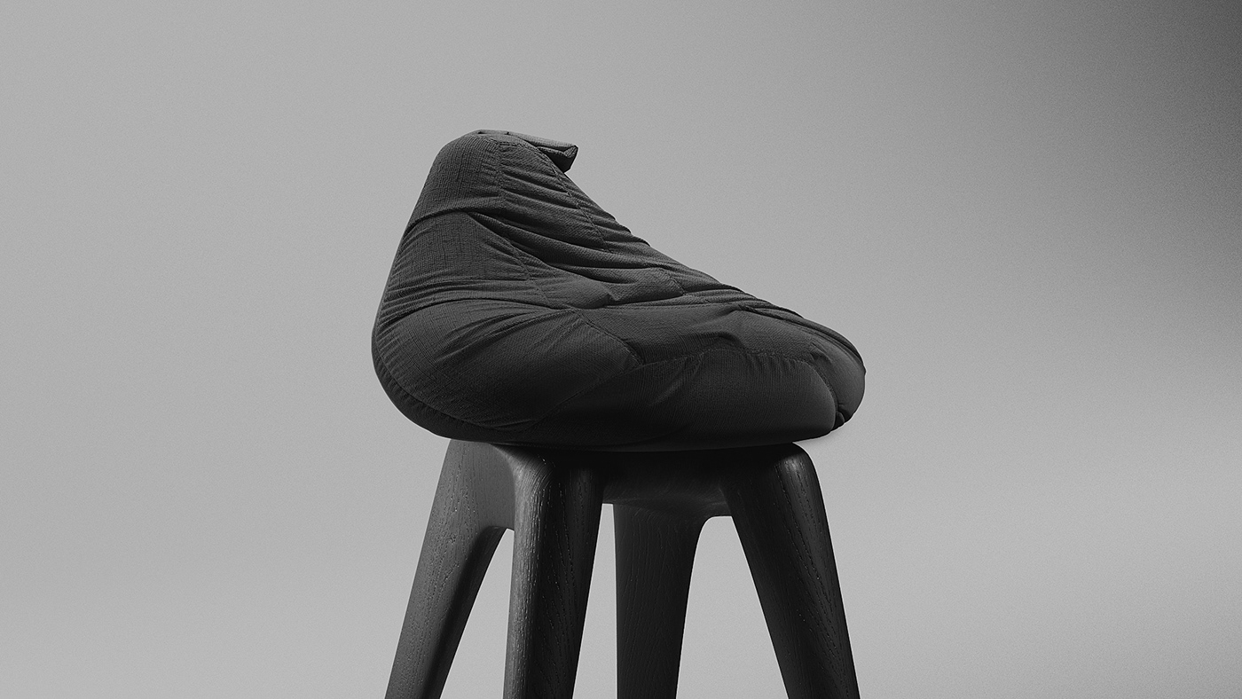 stool，black，white，wooden ，