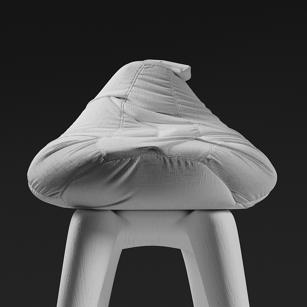 stool，black，white，wooden ，