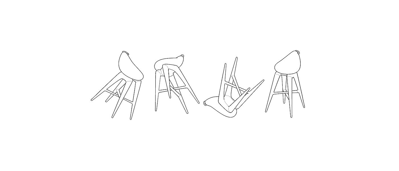 stool，black，white，wooden ，