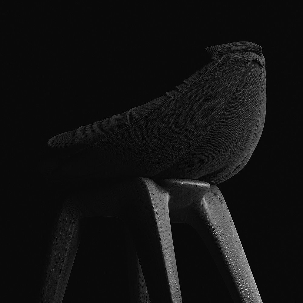 stool，black，white，wooden ，