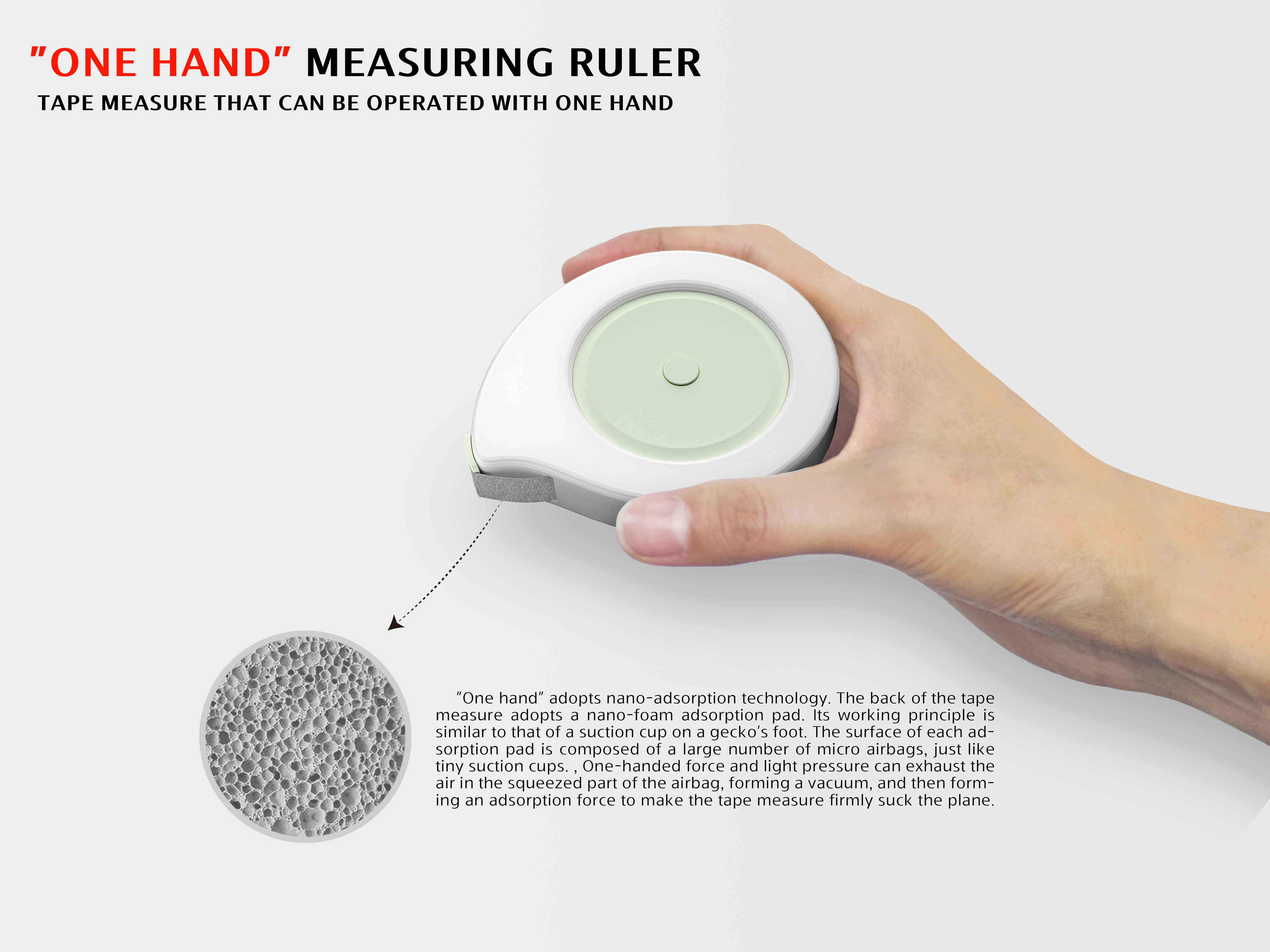 Disabled，Tape measure design，Reduce inequality，Nano sucker，