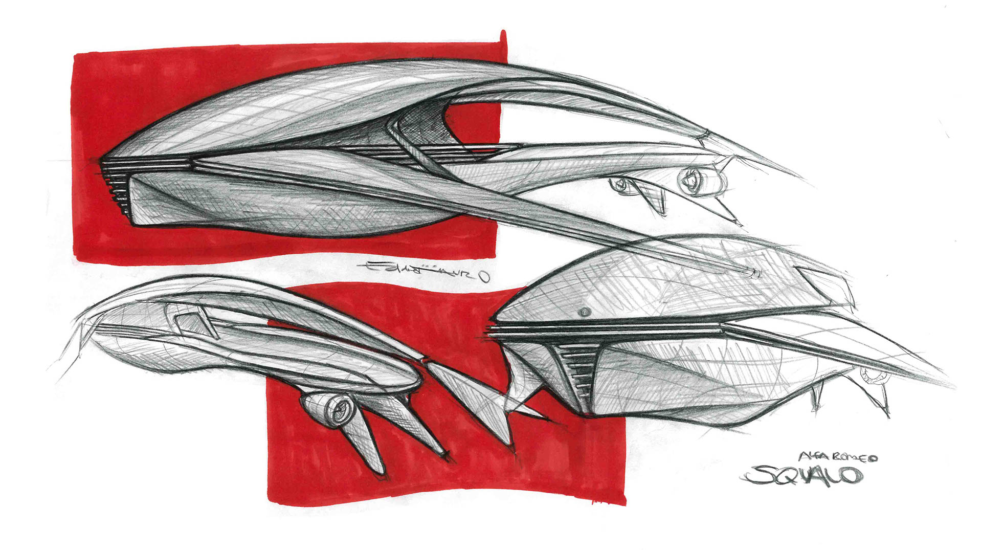 yacht，a ship，Hand drawn，step，Render，alfa romeo ，Alpha Romeo，Shark，