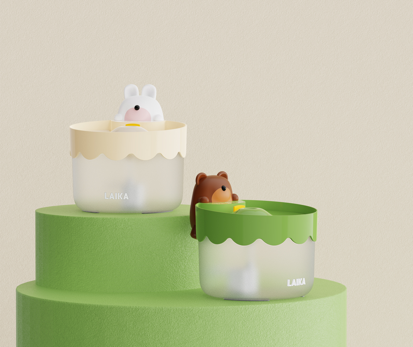 Pet Supplies & Pet，Pet water dispenser，Kitty，Cute cartoon，Time，Bear rabbit，