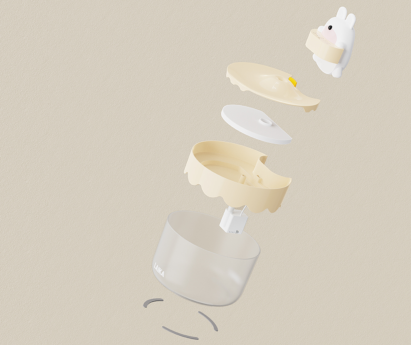 Pet Supplies & Pet，Pet water dispenser，Kitty，Cute cartoon，Time，Bear rabbit，