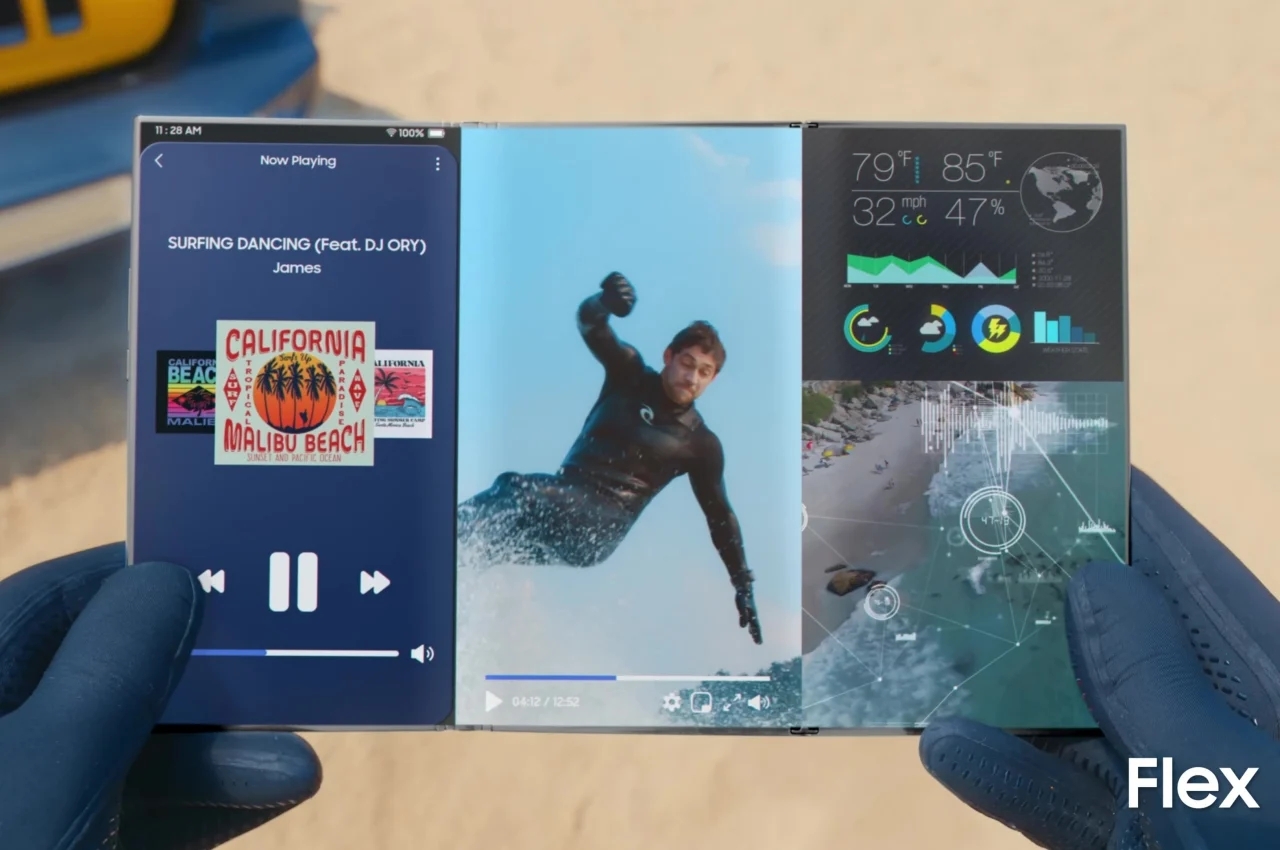 monitor，Samsung，Foldable，product design，Foldable screen，Samsung mobile phone，tablet PC，electronic product，