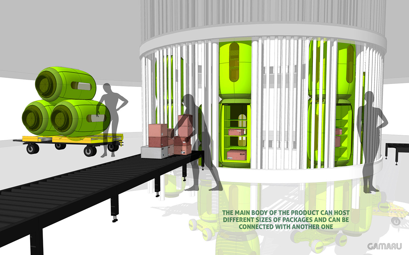 Gamaru，UAV，robot，mail，express，package，Send，Logistics equipment，Driverless，green，