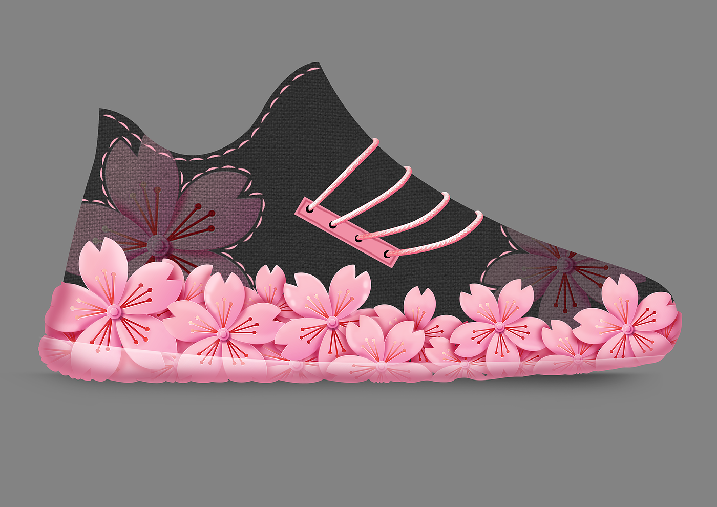 shoes，cherry blossoms，