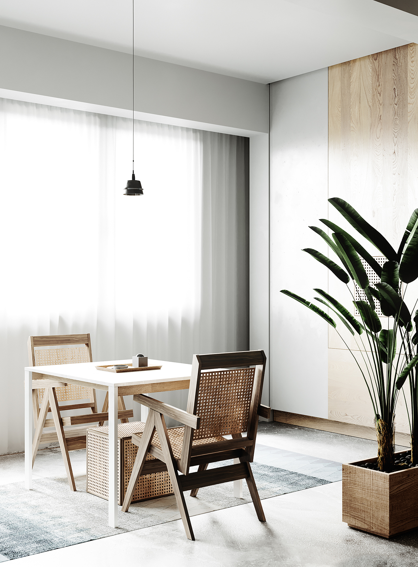 Interior design，Rendering，Nordic style，Architecture，furniture，