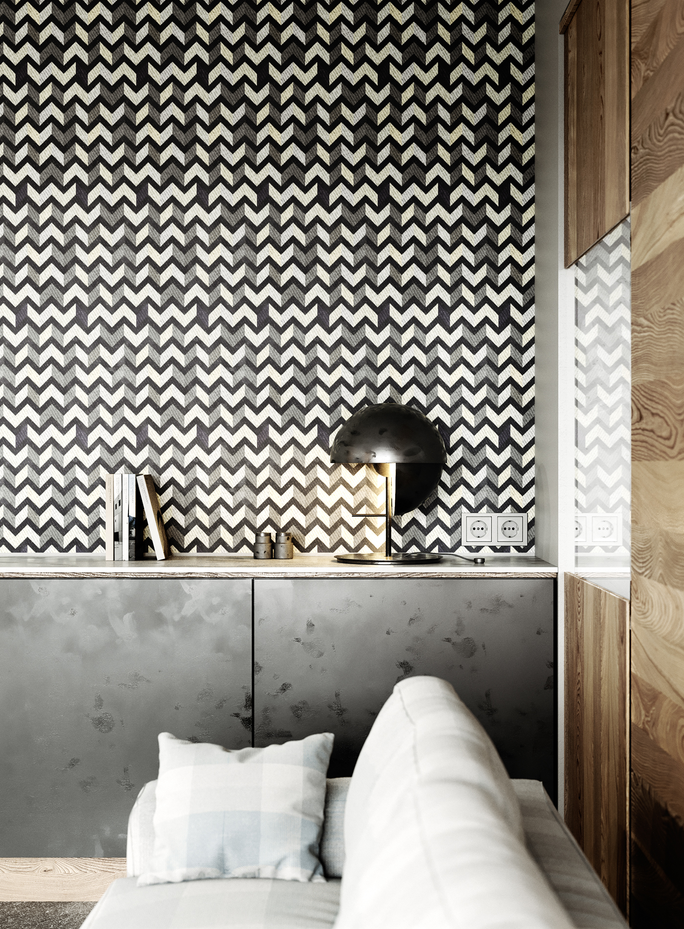 Interior design，Rendering，Nordic style，Architecture，furniture，