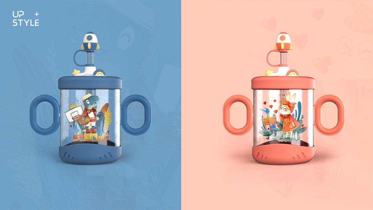 Illustration，packing，Tumbler ，