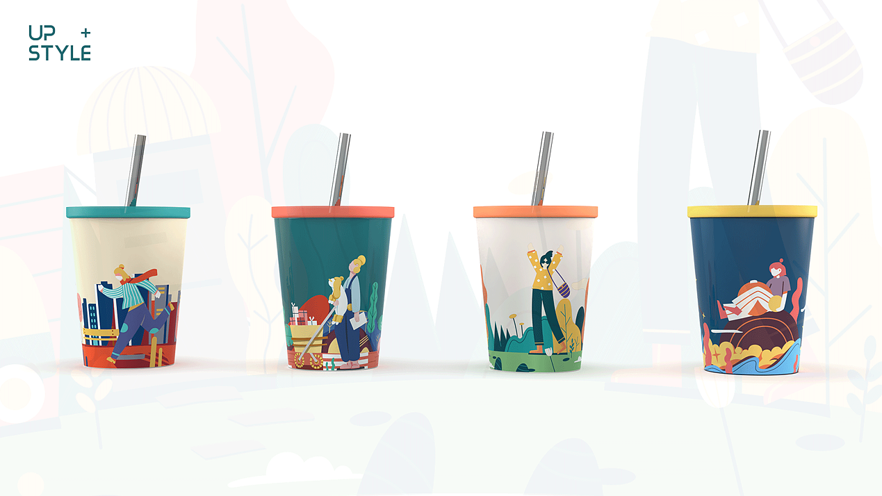 Illustration，packing，Tumbler ，