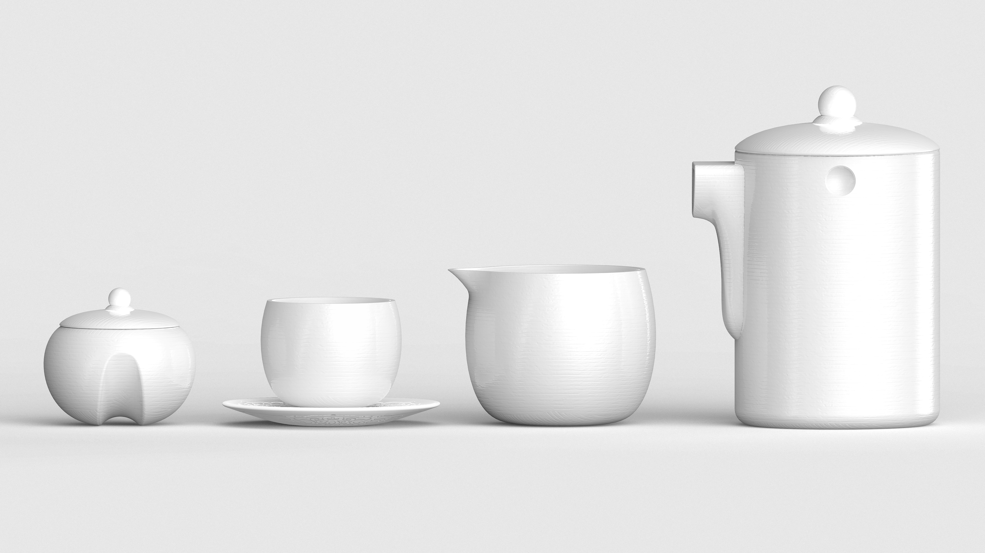 coffee service，ceramics，product design，white，texture，