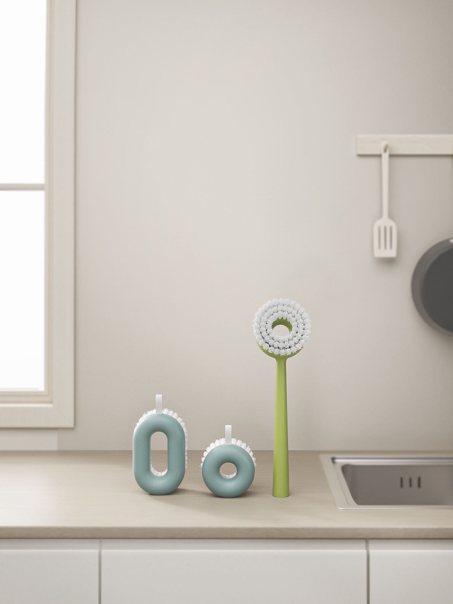 industrial design，Qinmei Qimi，Home Furnishing，kitchen，industrial design，Science and technology ring，doughnut，Ring cleaning brush，