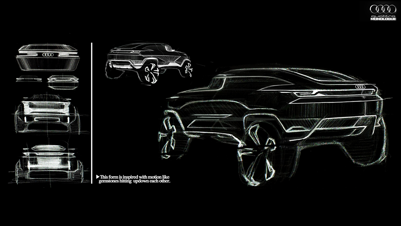 Hand drawn，ps，vehicle，concept，audi，