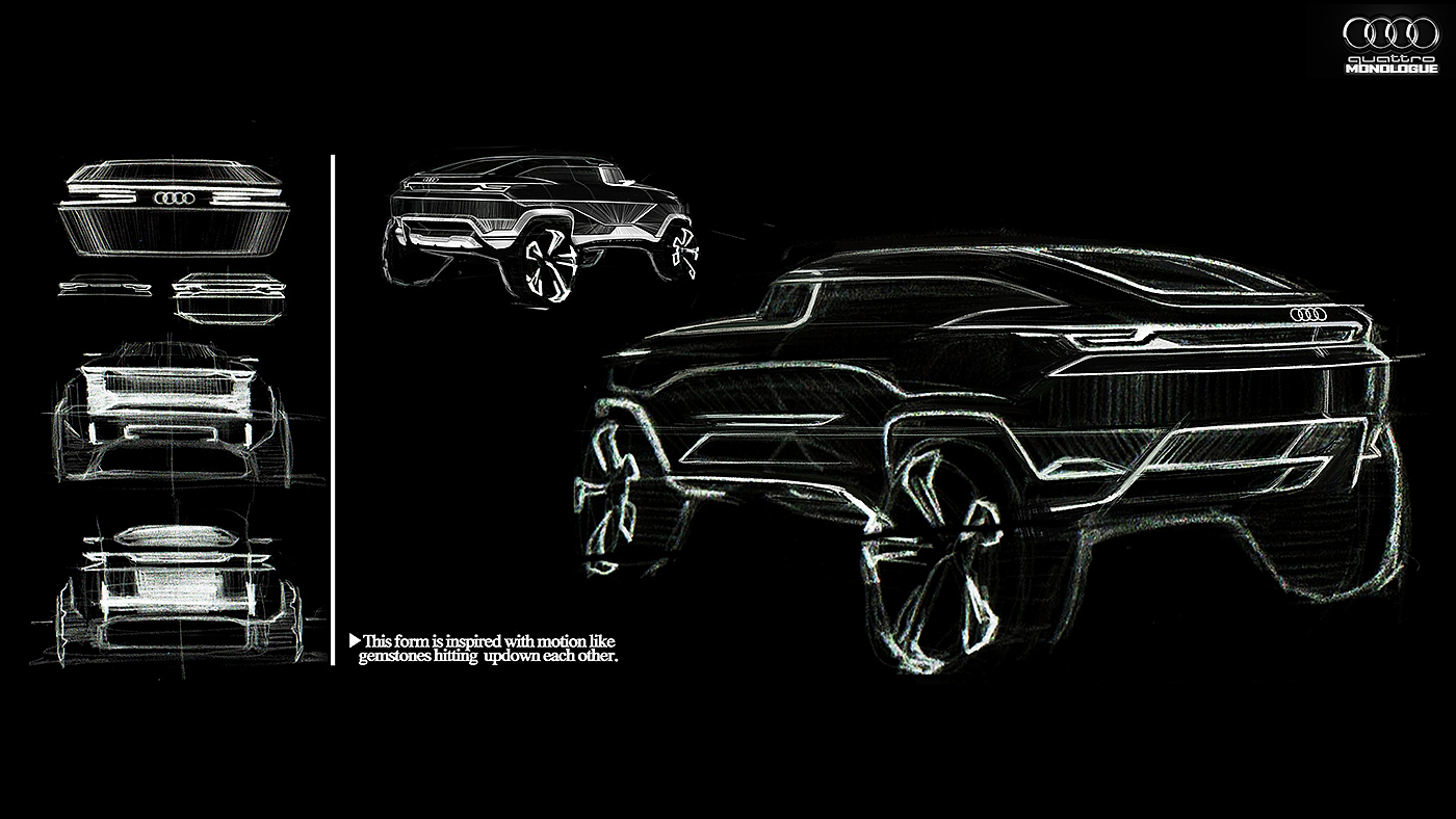 Hand drawn，ps，vehicle，concept，audi，