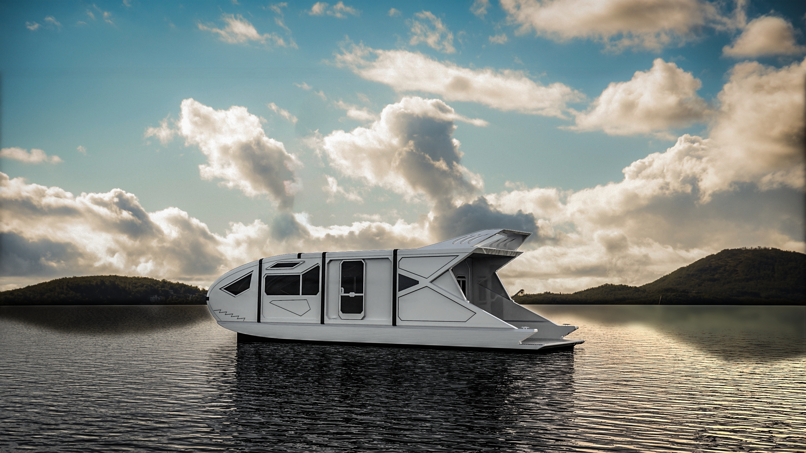 游艇交通工具露营船房