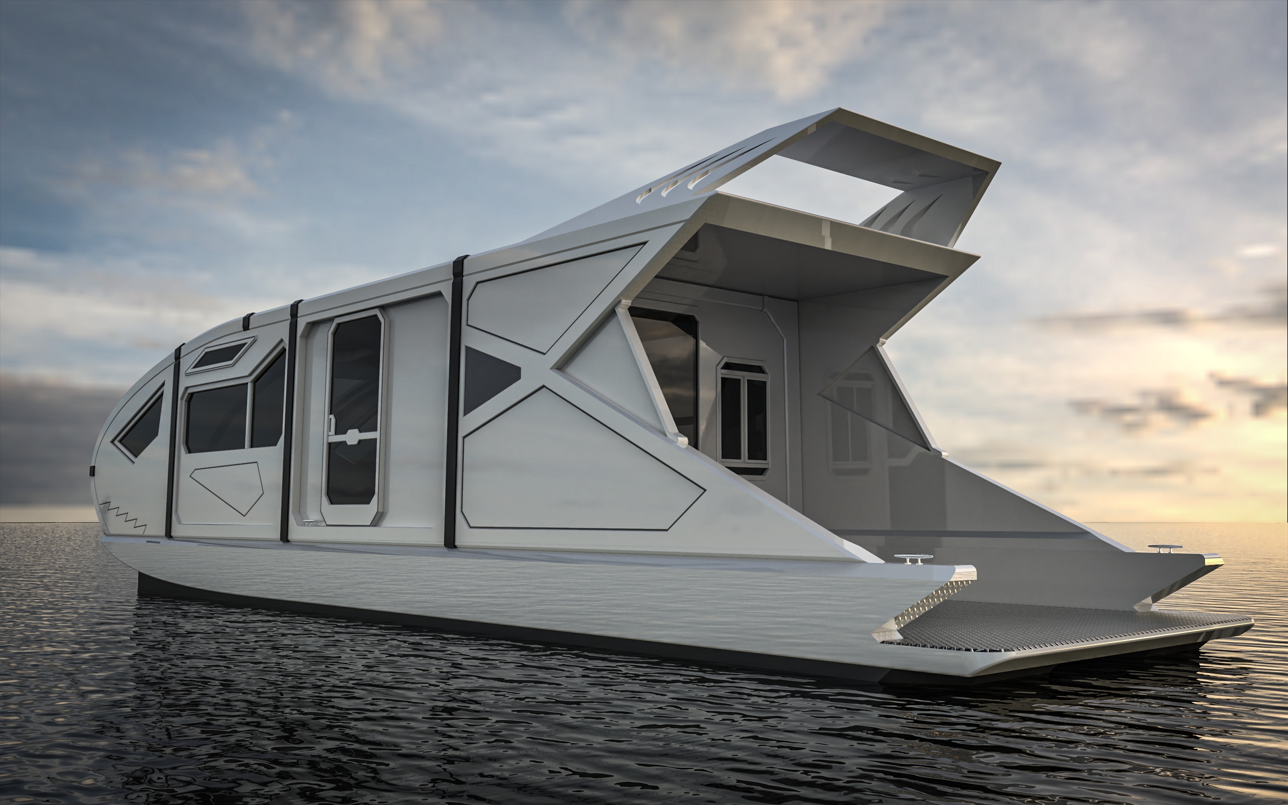 游艇交通工具露营船房