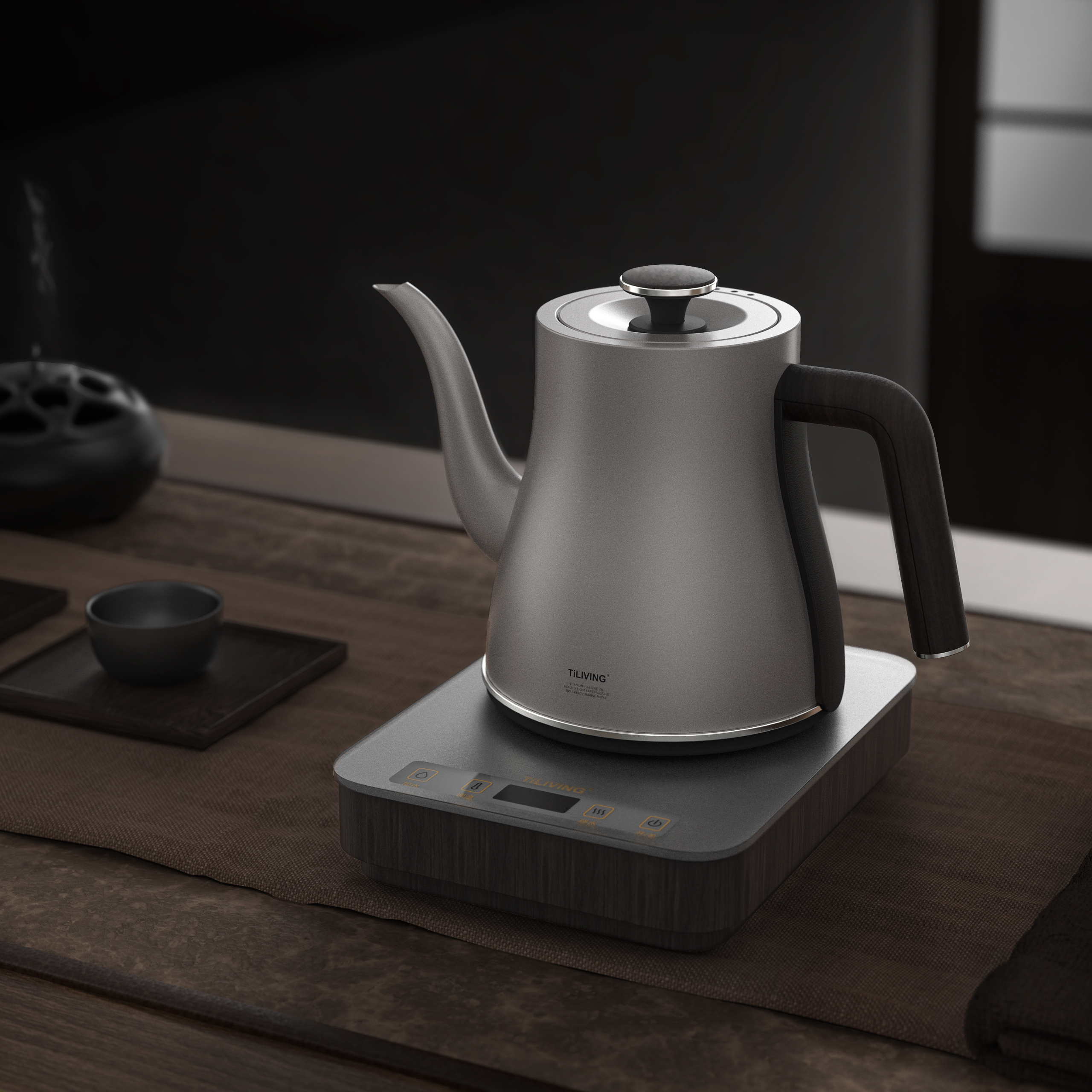 household electrical appliances，Automatic water supply，teapot，Scene map，product design，industrial design，keyshot，rhino，