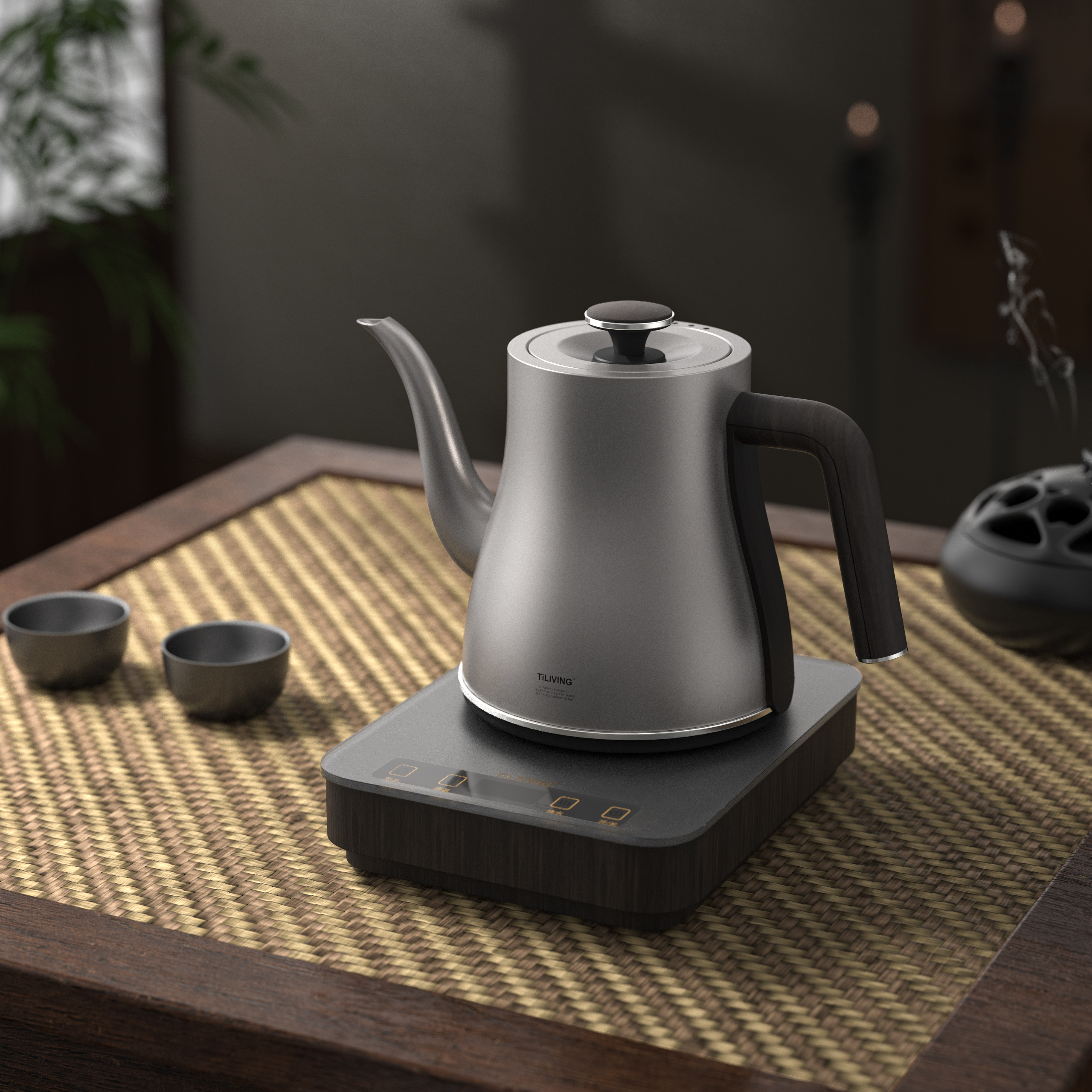 household electrical appliances，Automatic water supply，teapot，Scene map，product design，industrial design，keyshot，rhino，