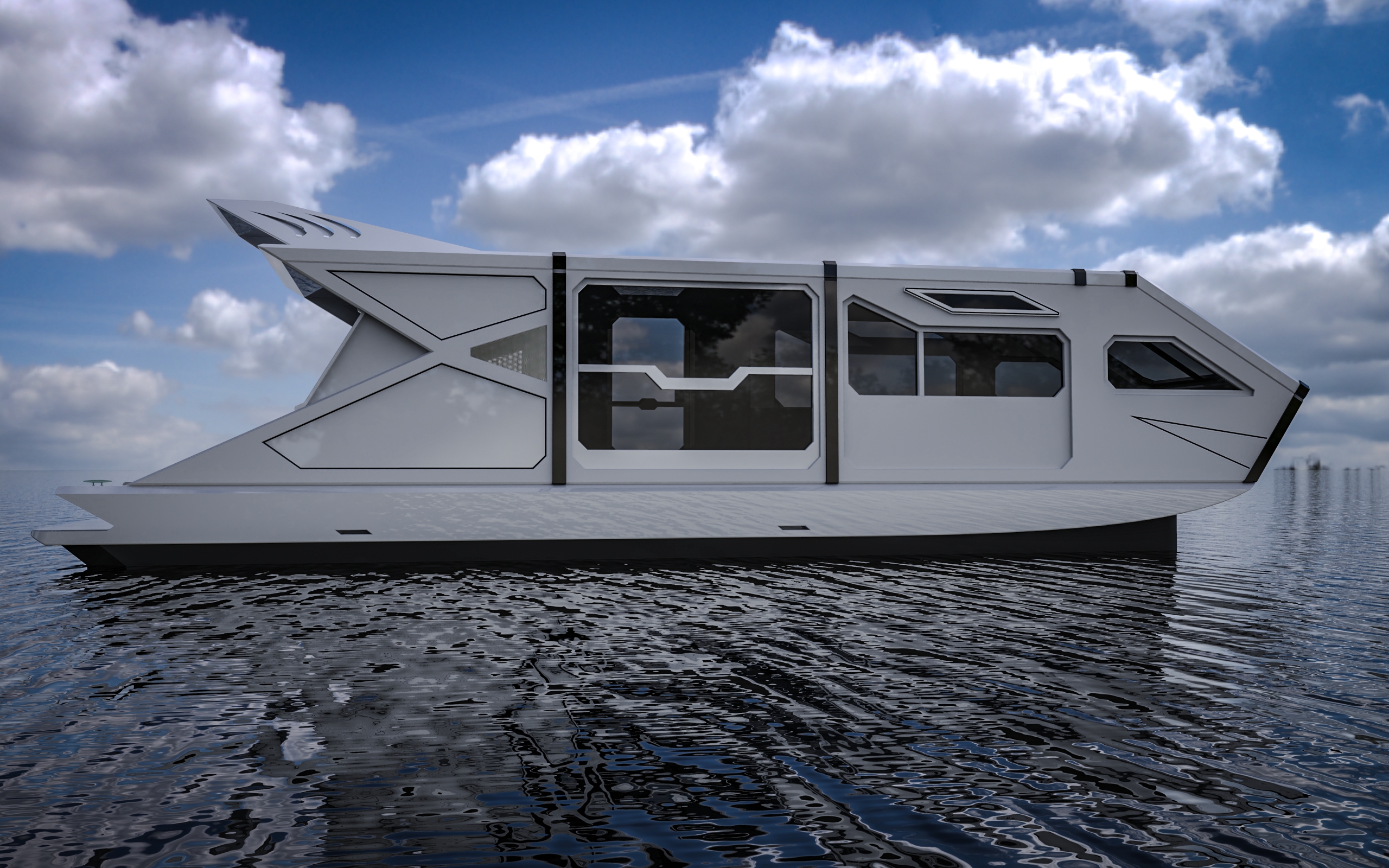 游艇交通工具露营船房