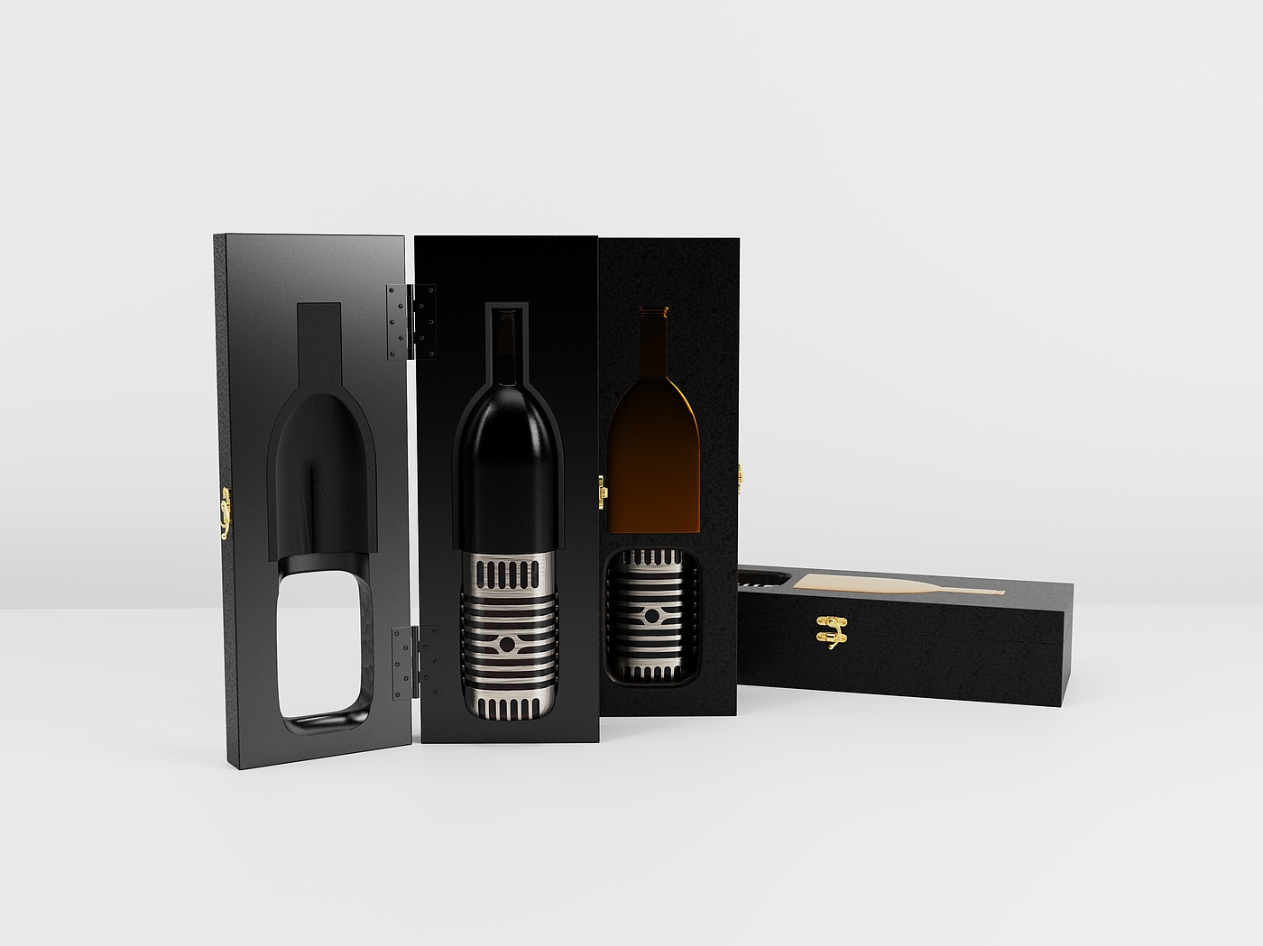 Packaging box, wine bottle design，