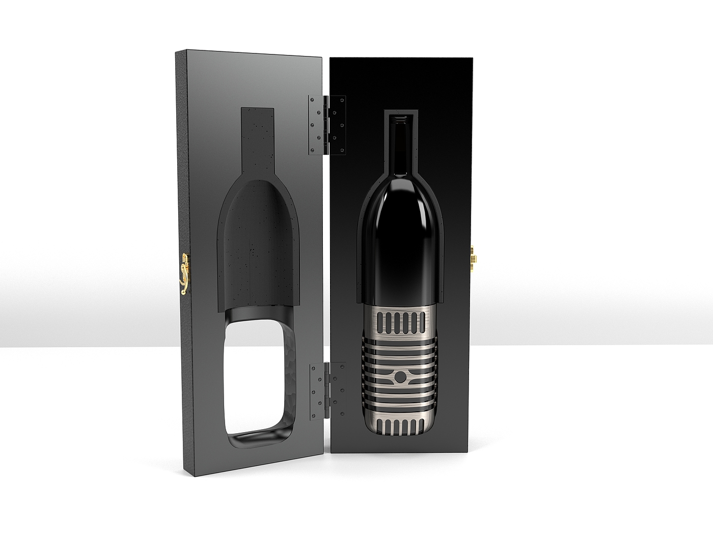 Packaging box, wine bottle design，