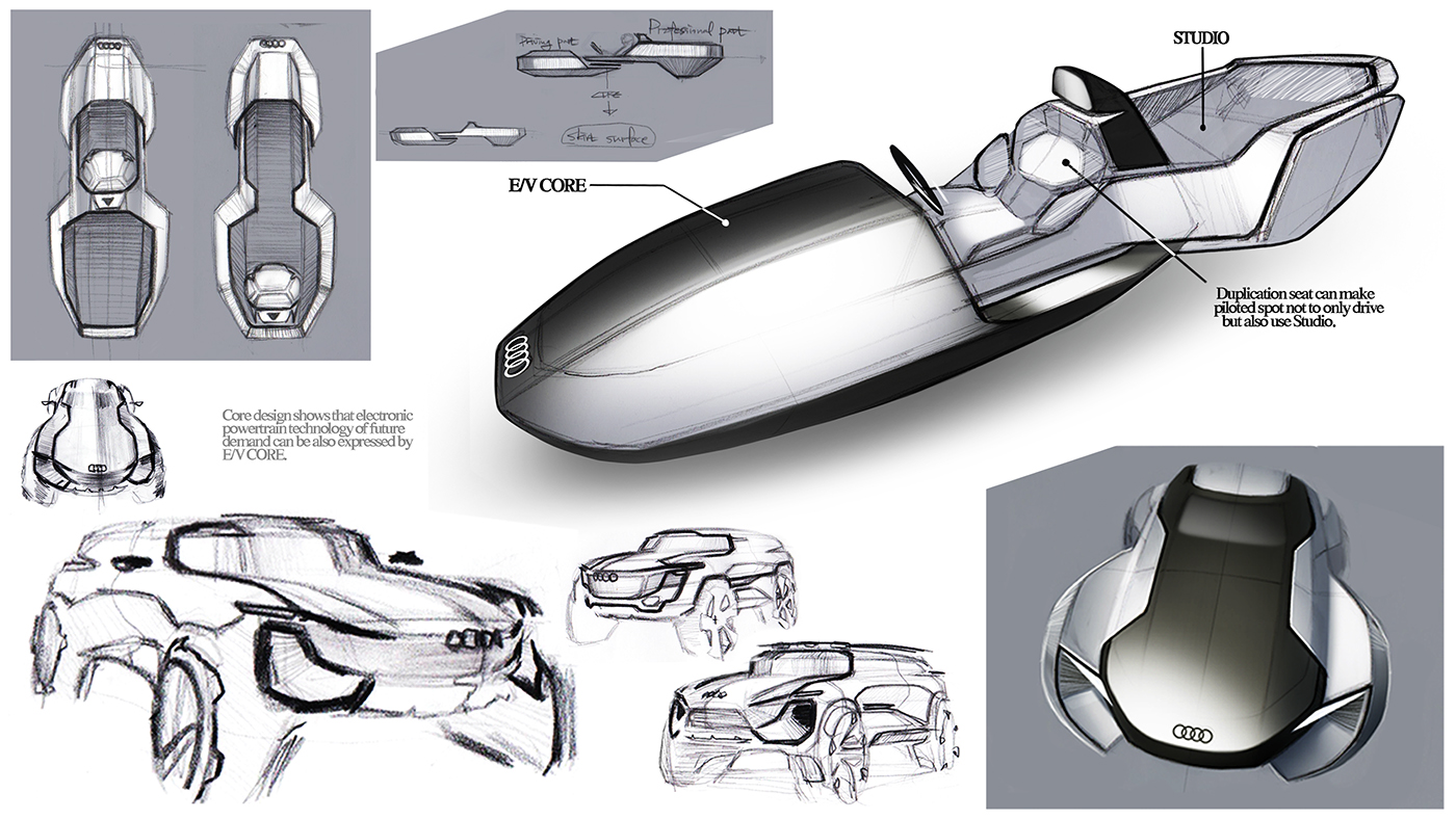 Hand drawn，ps，vehicle，concept，audi，