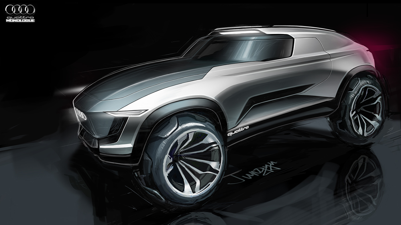 Hand drawn，ps，vehicle，concept，audi，