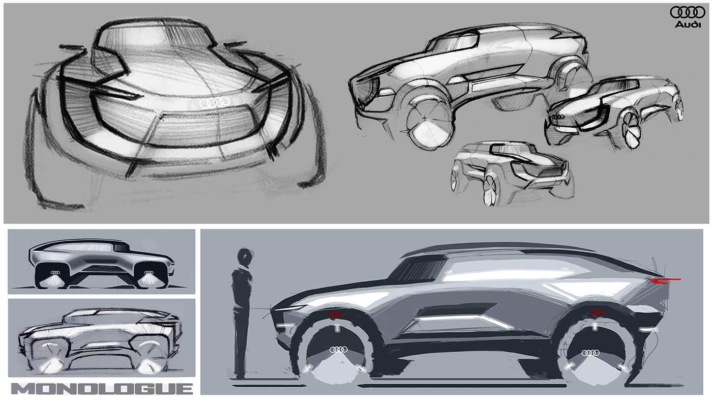 Hand drawn，ps，vehicle，concept，audi，