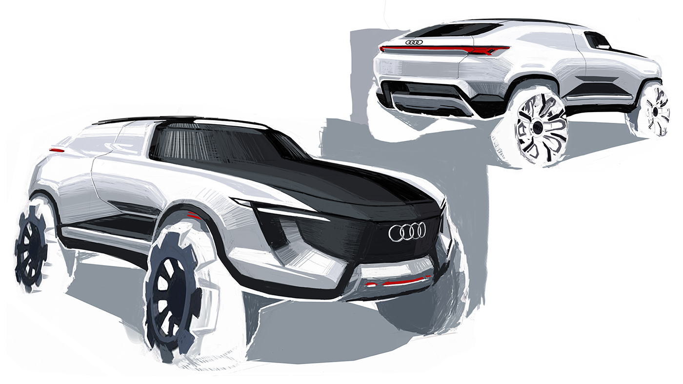 Hand drawn，ps，vehicle，concept，audi，