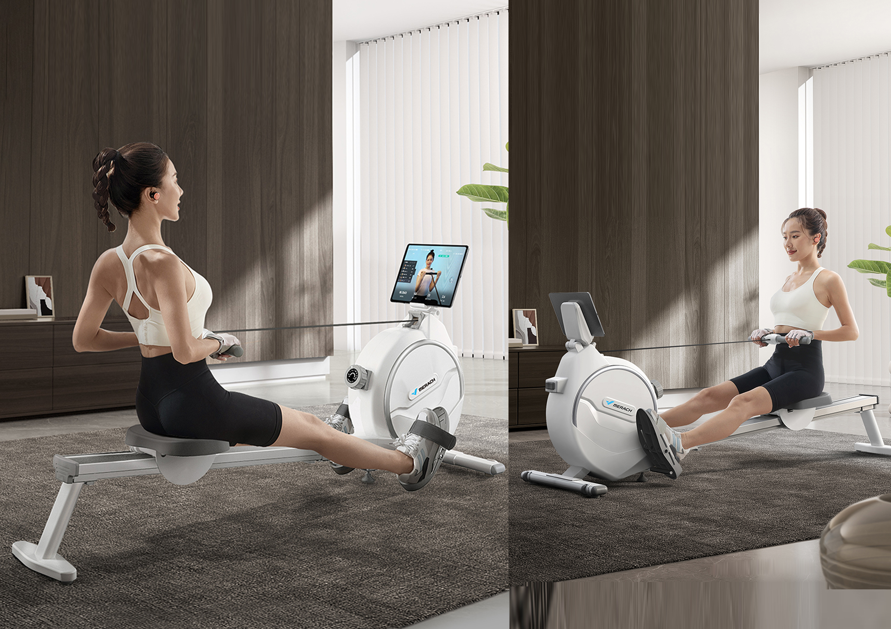 Magnetically controlled rowing device，Rowing machine，Sports equipment，